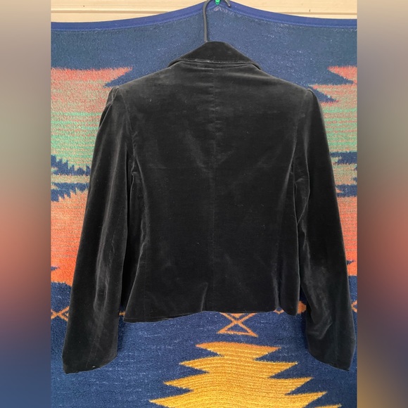 VTG. Kaki Roberts Velvet Blazer Style Jacket! 100% Cotton. Size 11. Pockets! - Picture 6 of 12